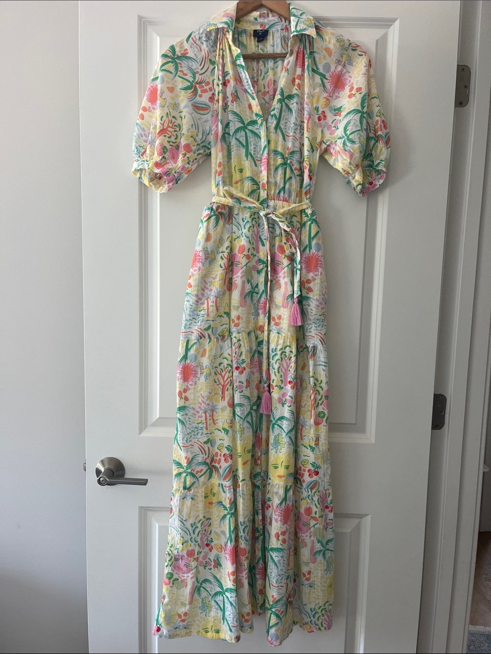 Roller Rabbit Tropical Print Button Front Maxi Dress
